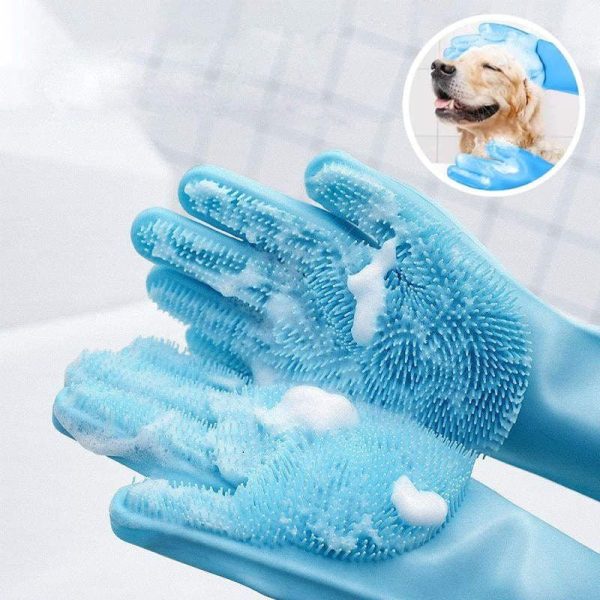 gants de bain pour animaux en caoutchouc