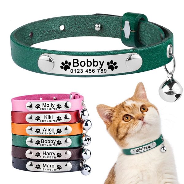bijou pour chat collier en cuir personnalisé