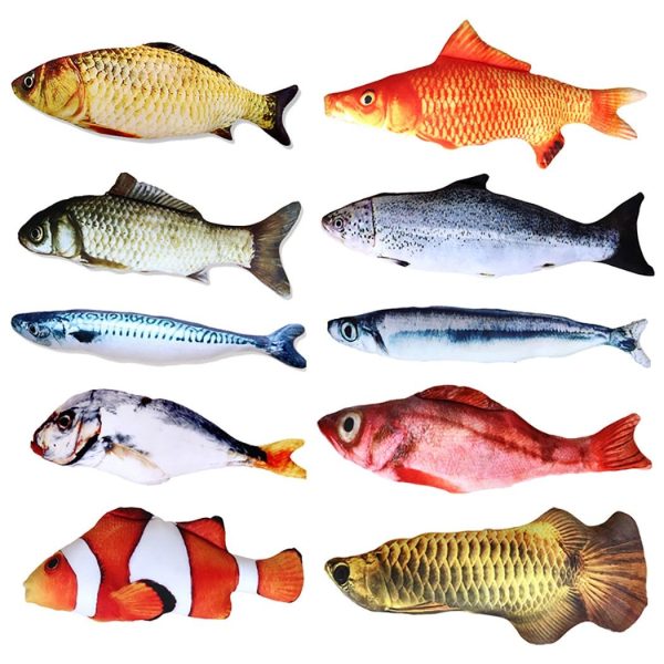 jouet poisson en tissu pour chat