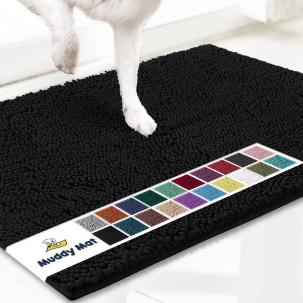 tapis anti-boue pour chien noir
