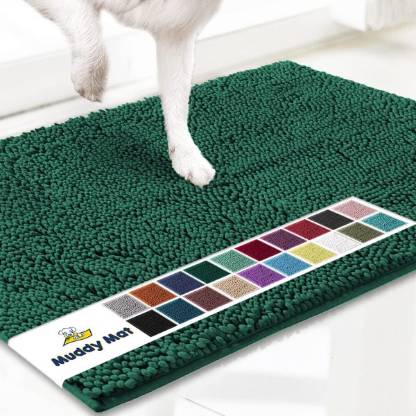 Tapis anti-boue pour chien vert foncé