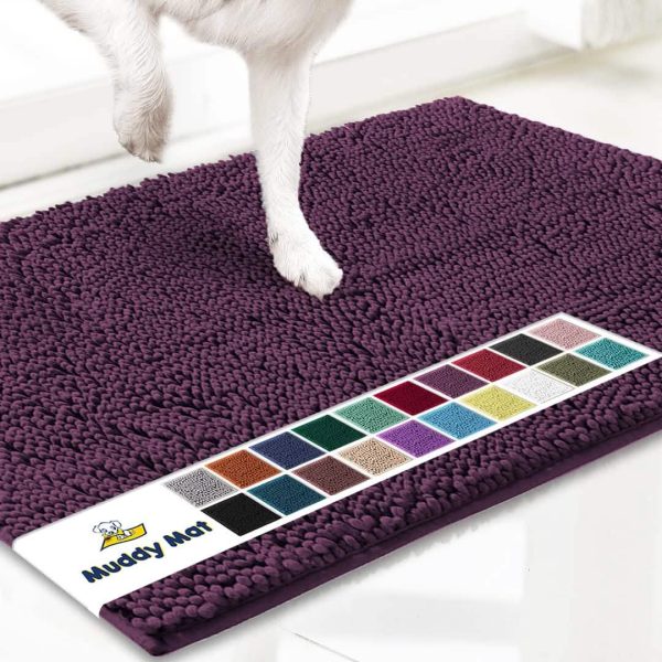 tapis anti-boue pour chien violet foncé