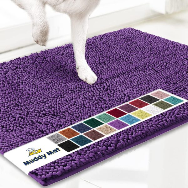 Tapis anti-boue pour chien violet clair