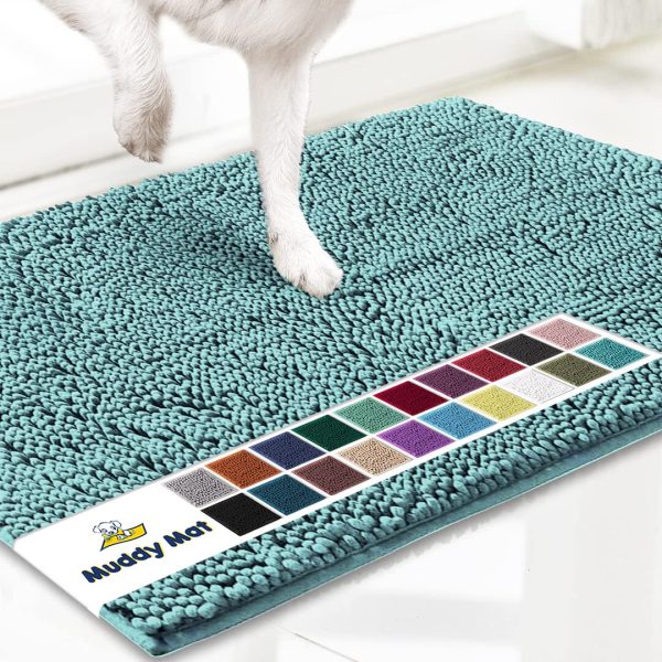 tapis anti-boue pour chien vert menthe