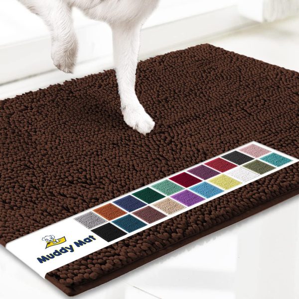 Tapis anti-boue pour chien marron chocolat