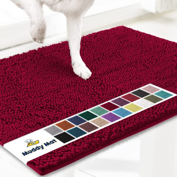 tapis de porte anti-boue pour chien marron