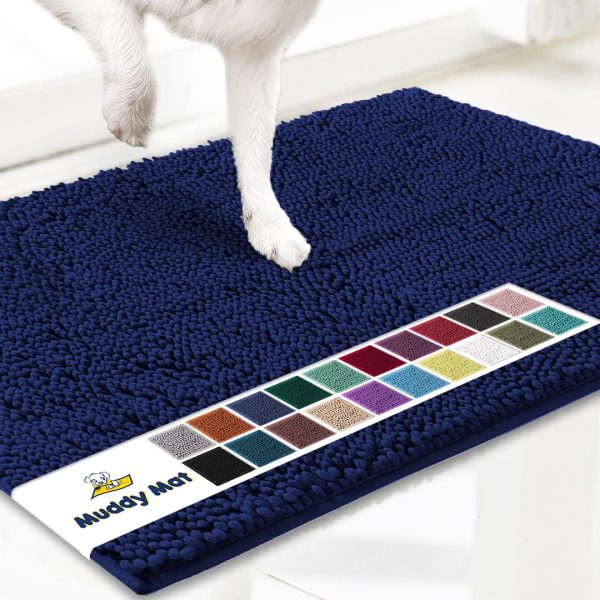 Tapiszenn tapis anti-boue pour chien bleu marine