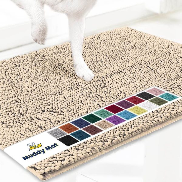 tapis anti boue pour chien beige